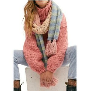 NWT Free People Nova Tassel Scarf Pink